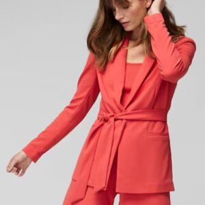 NWT WHBM Coral Kiss Set Slip-On Wrap Blazer w/Tie Waist 12 & Forme Ridge Tank M